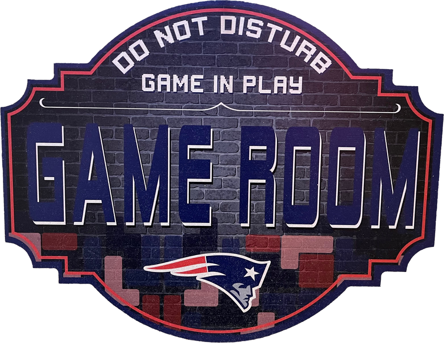 New England Patriots 12" Game Room Wood Sign - for just $14.99! 