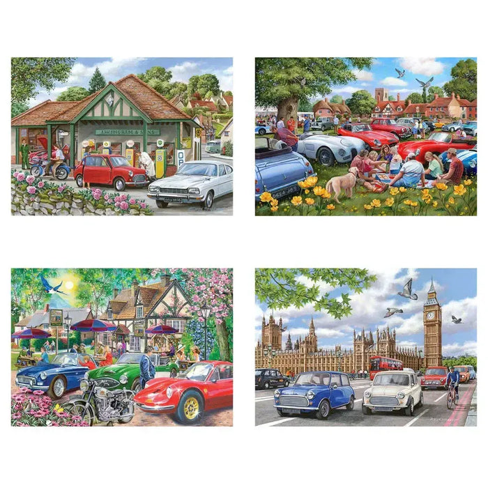 Nice Day for a Drive Set of 4 500 Piece Jigsaw Puzzles HOP - for just $49.99! 