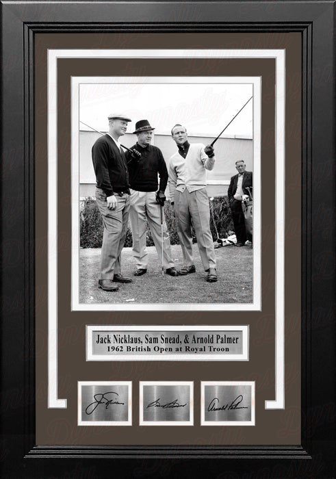 Jack Nicklaus, Sam Snead, & Arnold Palmer 8" x 10" Framed Golf Photo with Engraved Autographs - for just $79.99! 