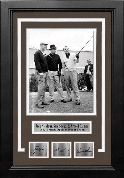 Jack Nicklaus, Sam Snead, & Arnold Palmer 8" x 10" Framed Golf Photo with Engraved Autographs - for just $79.99! 