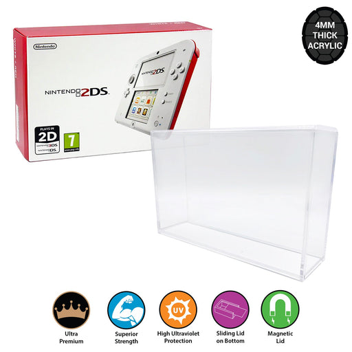 Acrylic Hard Case for NINTENDO 2DS Video Game Console Box (4mm thick, UV & Slide Bottom) - for just $32.99! 
