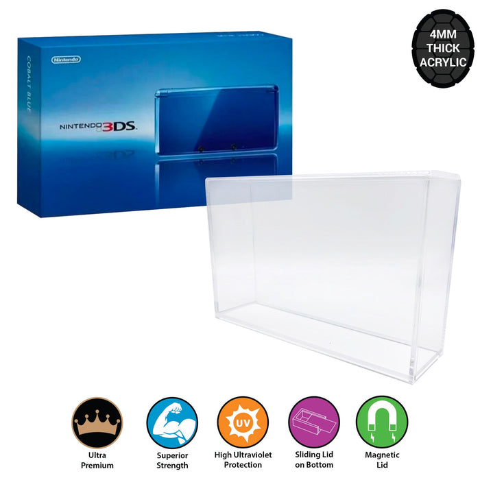 Acrylic Hard Case for NINTENDO 3DS Video Game Console Box (4mm thick, UV & Slide Bottom) Fits 6.5h x 10w x 2.5d - for just $34.99! 