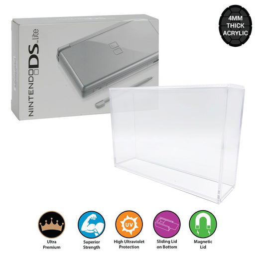 Acrylic Hard Case for NINTENDO DS LITE Video Game Console Box (4mm thick, UV & Slide Bottom) - for just $30.99! 