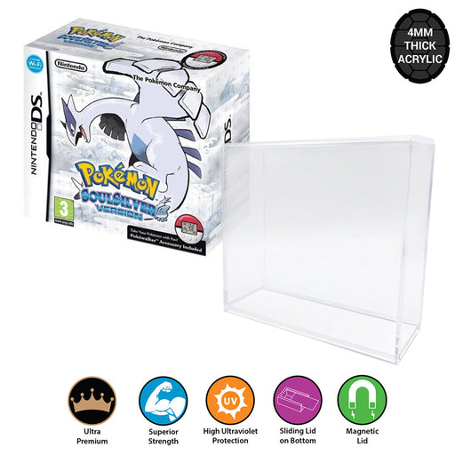 Acrylic Hard Case for NINTENDO DS SOULSILVER HEARTGOLD Video Game Box (4mm thick, UV & Slide Bottom) - for just $24.99! 