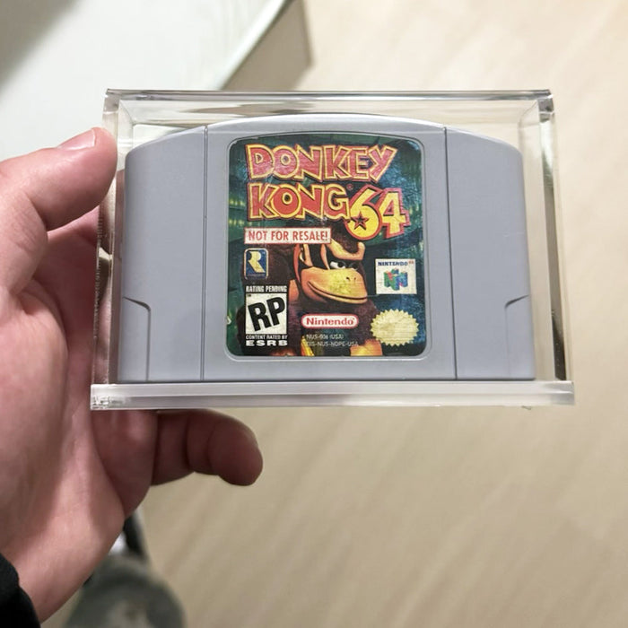 Acrylic Hard Case for N64 Video Game Cartridge (4mm thick, UV & Slide Bottom) 3h x 4.5w x 0.7d - for just $19.99! 