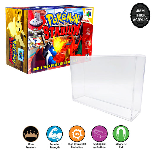 Acrylic Hard Case for POKEMON STADIUM N64 Big Video Game Box (4mm thick, UV & Slide Bottom) - for just $26.99! 