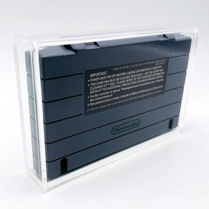 Acrylic Case for SNES Super Nintendo Standard Video Game Cartridges, 4mm thick, UV Resistant & Magnetic Slide Bottom - Just $19.99! Shop now at Retro Gaming of Denver