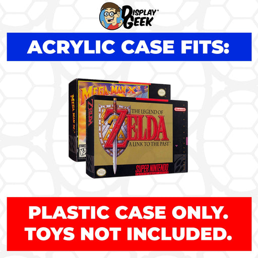 Acrylic Case for SNES Super Nintendo Standard Video Game Boxes, 4mm thick, UV Resistant & Magnetic Slide Bottom - Just $24.99! Shop now at Retro Gaming of Denver