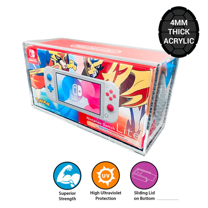 Acrylic Hard Case for NINTENDO SWITCH LITE Video Game Console Box (4mm thick, UV & Slide Bottom) - for just $24.99! 