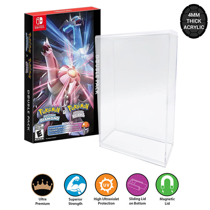 Acrylic Hard Case for NINTENDO SWITCH POKEMON DOUBLE PACK Video Game Box (4mm thick, UV & Slide Bottom) - for just $24.99! 
