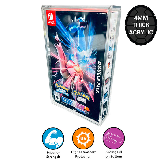 Acrylic Hard Case for NINTENDO SWITCH POKEMON DOUBLE PACK Video Game Box (4mm thick, UV & Slide Bottom) - for just $24.99! 