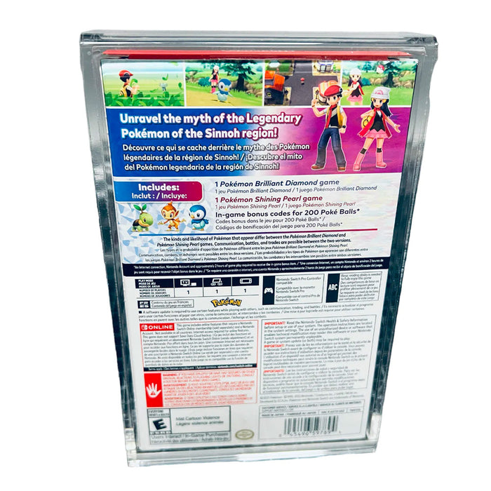 Acrylic Hard Case for NINTENDO SWITCH POKEMON DOUBLE PACK Video Game Box (4mm thick, UV & Slide Bottom) - for just $24.99! 