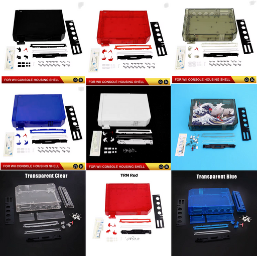 Nintendo Wii Replacement Shell Housing Case Blue Transparent Red - for just $27.99! 