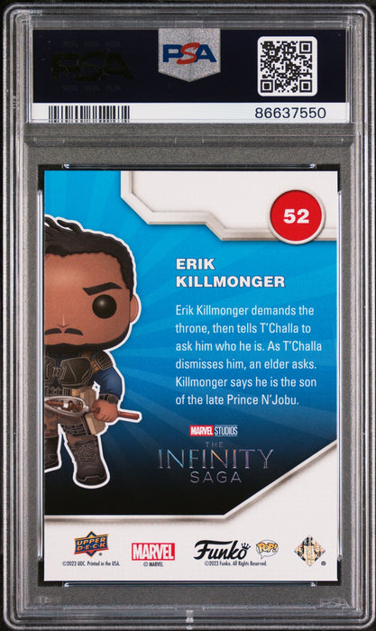 2023 UPPER DECK FUNKO POP MARVEL  ERIK KILLMONGER PLATINUM #52  PSA 10 - for just $54! 