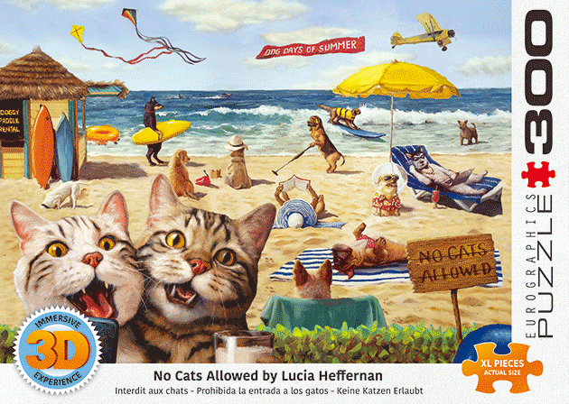 No Cats Allowed 300 Large Piece 3D Lenticular Jigsaw Puzzle Eurographics - for just $23.99! 