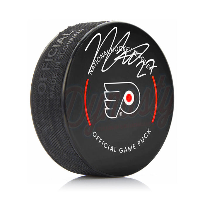 Noah Cates Autographed Philadelphia Flyers Hockey Game Model Puck - for just $79.99! 