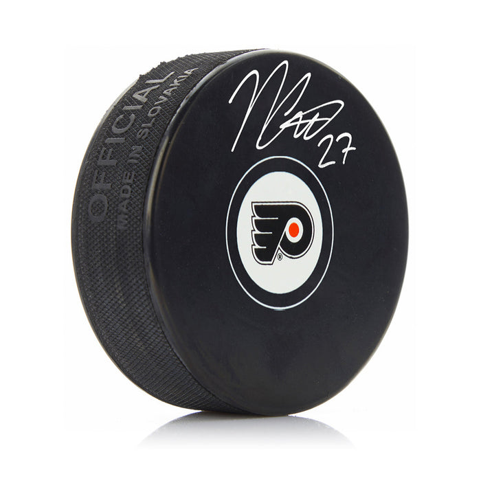 Noah Cates Autographed Philadelphia Flyers Hockey Logo Puck - for just $69.99! 