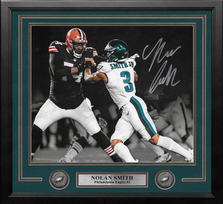 Nolan Smith Blackout Action Philadelphia Eagles Autographed 11" x 14" Framed Football Photo - for just $149.99! 