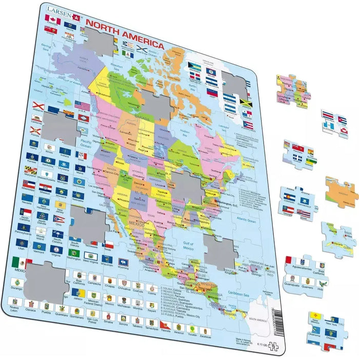 North America Map 70 Piece Tray Jigsaw Puzzle Larsen - for just $11.99! 