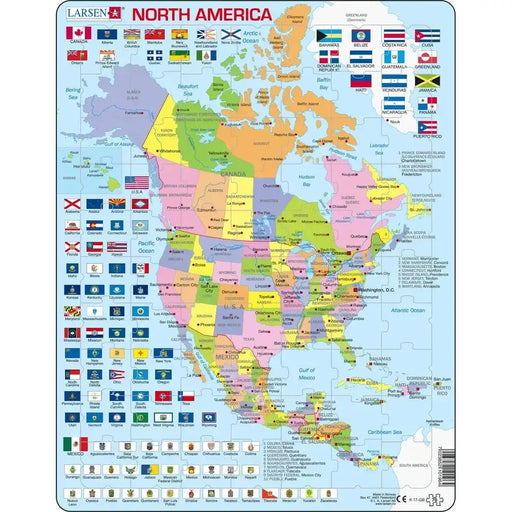 North America Map 70 Piece Tray Jigsaw Puzzle Larsen - for just $11.99! 