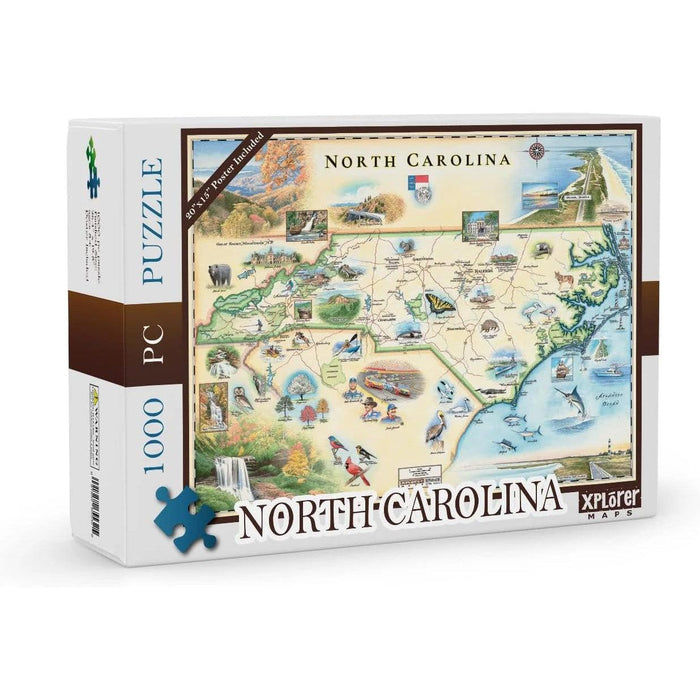 North Carolina 1000 Piece Jigsaw Puzzle Xplorer Maps - for just $24.99! 