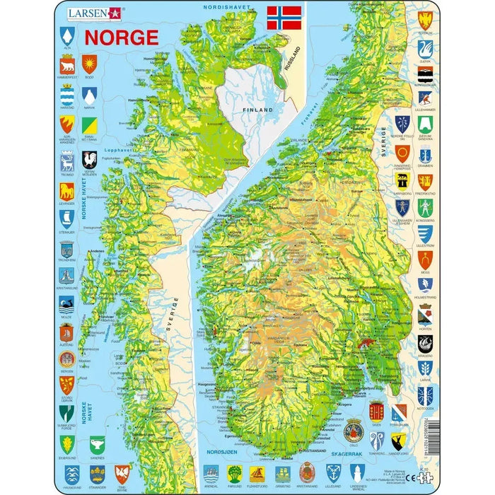 Norway Map 61 Piece Tray Jigsaw Puzzle Larsen - for just $11.99! 