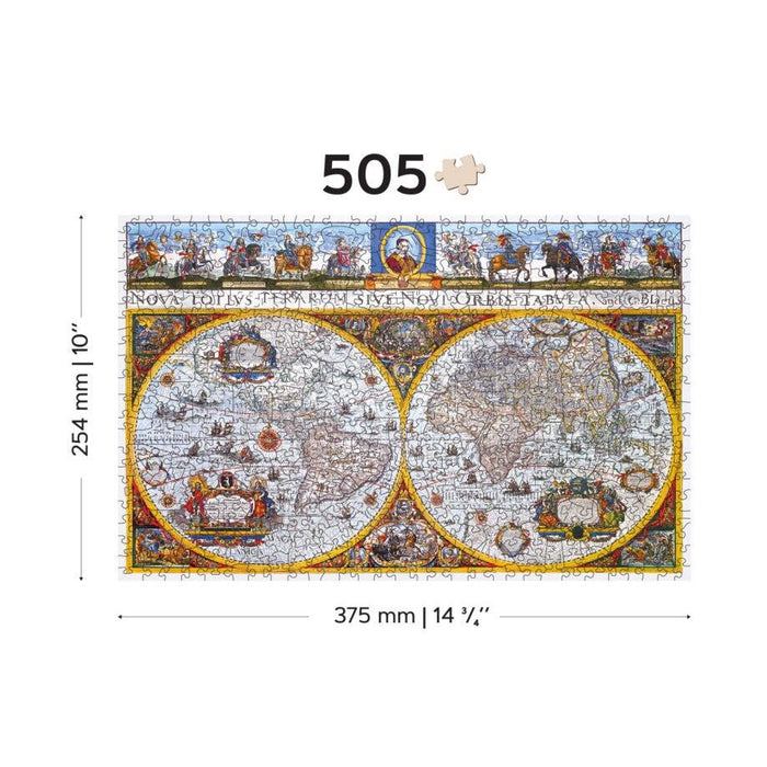 Nova Terrarum Antique Map 505 Piece Wood Jigsaw Puzzle Wooden City - for just $27.99! 