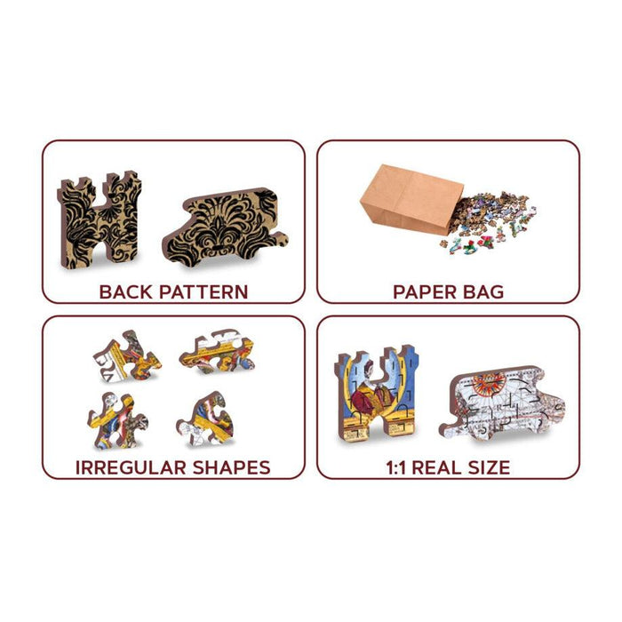 Nova Terrarum Antique Map 505 Piece Wood Jigsaw Puzzle Wooden City - for just $27.99! 