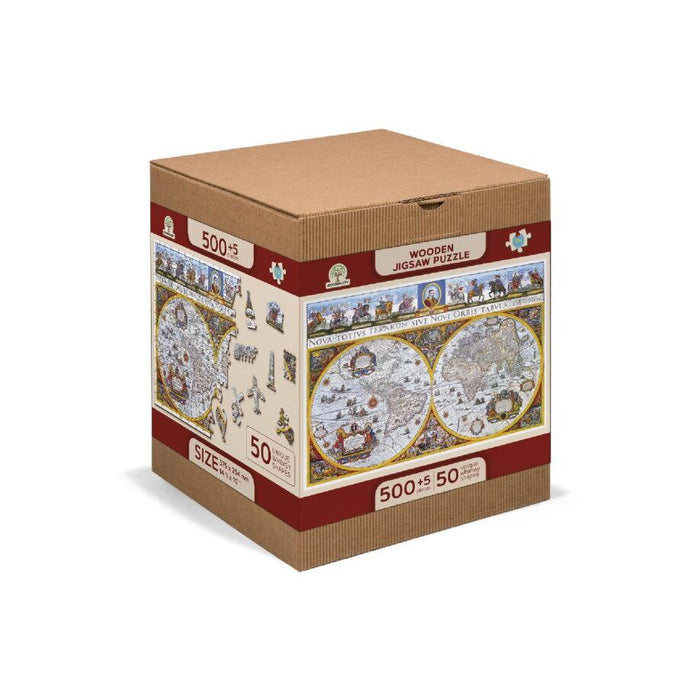 Nova Terrarum Antique Map 505 Piece Wood Jigsaw Puzzle Wooden City - for just $27.99! 