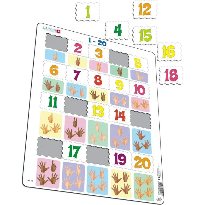 Numbers 1-20 20 Piece Tray Jigsaw Puzzle Larsen - for just $11.99! 