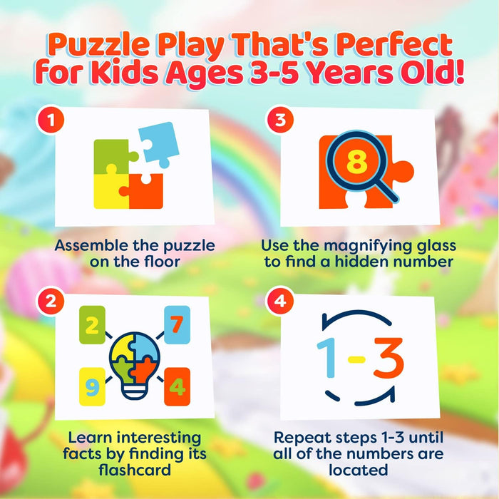 Numbers Spy 48 Piece Floor Jigsaw Puzzle with Flashcards & Magnifying Glass - for just $19.99! 