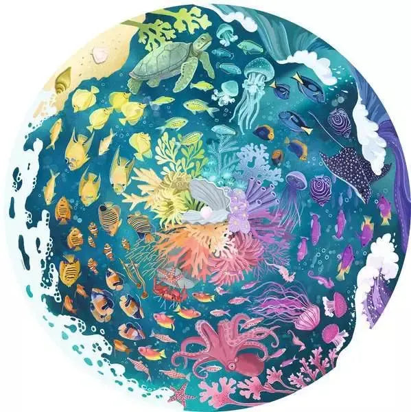 Ocean "Circle of Colors" 500 Piece Round Jigsaw Puzzle Ravensburger - for just $19.99! 