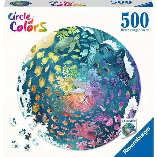 Ocean "Circle of Colors" 500 Piece Round Jigsaw Puzzle Ravensburger - for just $19.99! 