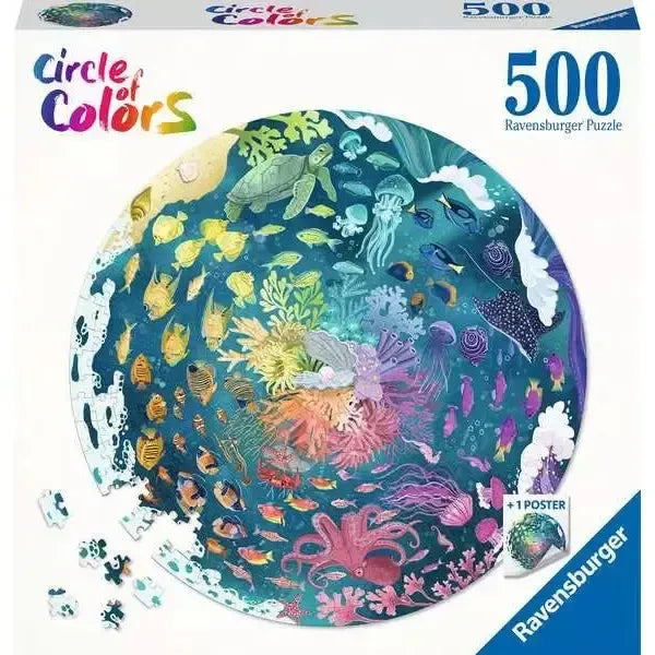 Ocean "Circle of Colors" 500 Piece Round Jigsaw Puzzle Ravensburger - for just $19.99! 