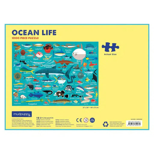 Ocean Life 1000 Piece Jigsaw Puzzle Mudpuppy - for just $17.99! 