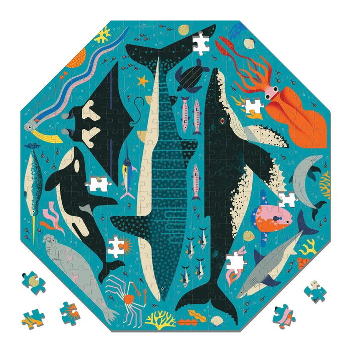 Ocean Life to Scale 300 Piece Octagon Jigsaw Puzzle Mudpuppy - for just $17.99! 