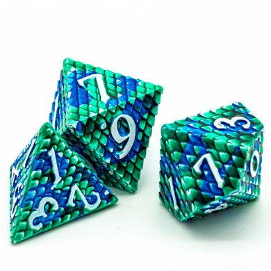 Dragon Scale: Ocean - Metal RPG Dice Set - for just $44.99! 