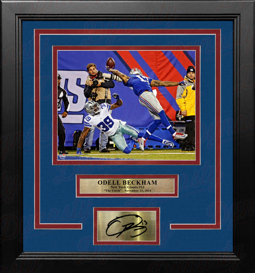 Odell Beckham One-Handed Touchdown Catch New York Giants 8x10 Framed Photo with Engraved Autograph - for just $79.99! 
