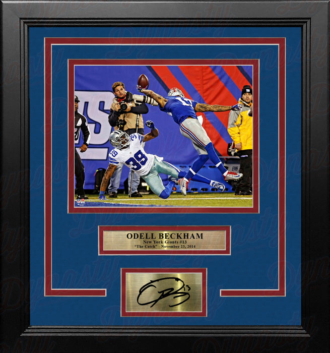 Odell Beckham One-Handed Touchdown Catch New York Giants 8x10 Framed Photo with Engraved Autograph - for just $79.99! 