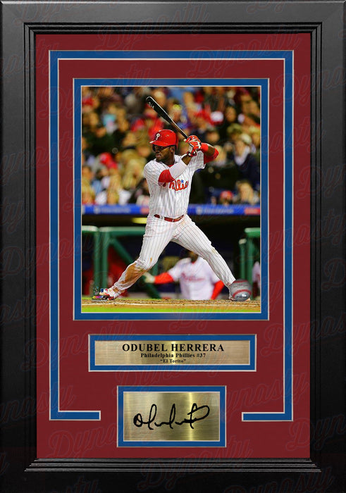 Odubel Herrera Philadelphia Phillies At-Bat MLB Baseball Framed Photo with Engraved Autograph - for just $79.99! 