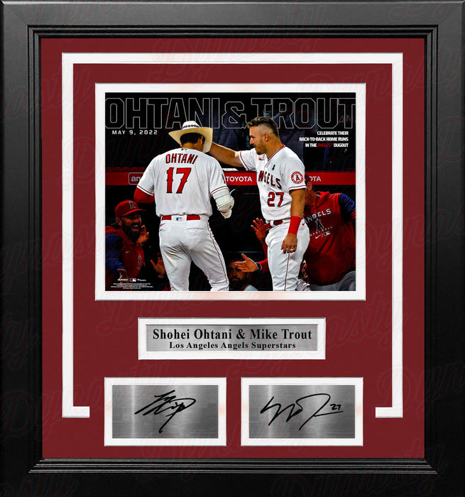 Shohei Ohtani & Mike Trout Los Angeles Angels of Anaheim 8x10 Framed Photo with Engraved Autographs - for just $79.99! 