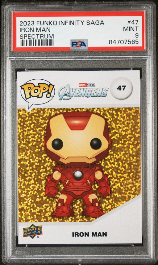 2023 UPPER DECK FUNKO POP MARVEL  IRON MAN SPECTRUM #47  PSA 9 - for just $19! 