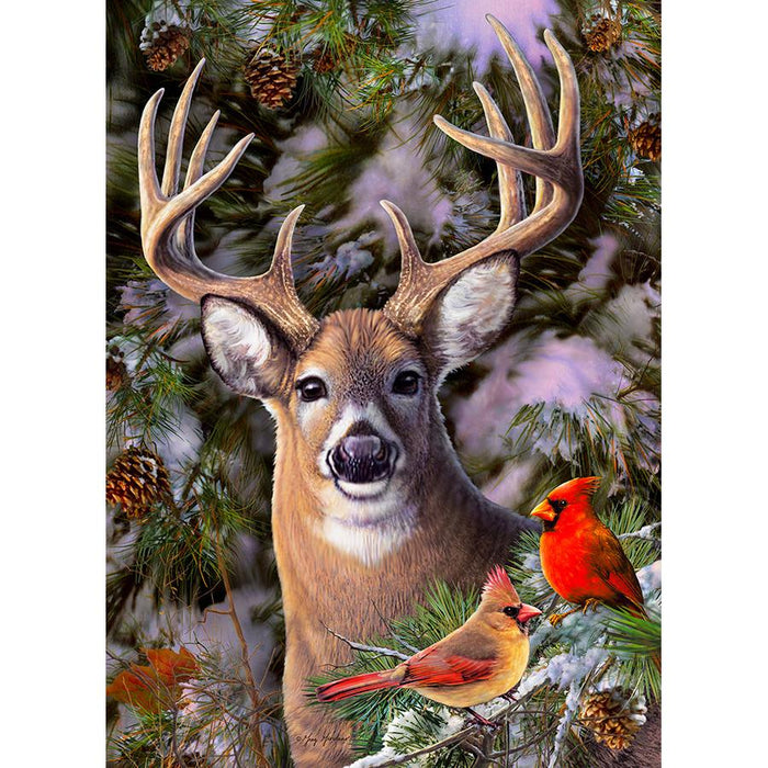 One Deer Two Cardinal 500 Piece Jigsaw Puzzle Cobble Hill - for just $17.99! 