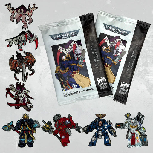 Foam Brain Mystery Loot: 40K Enamel Pins - Ultramarines vs Tyranids - for just $11.99! 