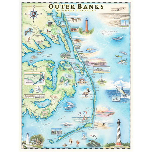 Outer Banks of North Carolina 1000 Piece Jigsaw Puzzle Xplorer Maps - for just $24.99! 
