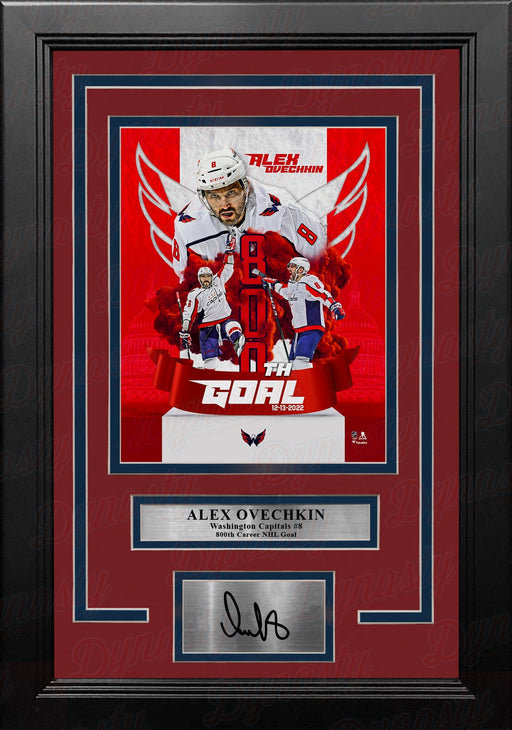 Alex Ovechkin Washington Capitals 800th Career Goal 8x10 Framed Hockey Photo with Engraved Autograph - for just $79.99! 