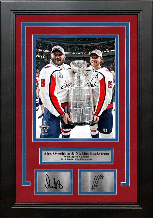 Alex Ovechkin & Nicklas Backstrom Capitals '18 Stanley Cup 8x10 Framed Photo with Engraved Autograph - for just $79.99! 
