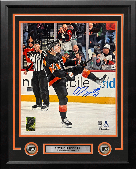 Owen Tippett Goal Celebration Philadelphia Flyers Autographed 16" x 20" Framed Hockey Photo - for just $109.99! 