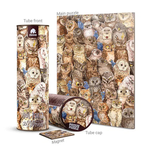 Owl Party 250 Piece Wooden Jigsaw Puzzle Geek Toys - for just $49.99! 