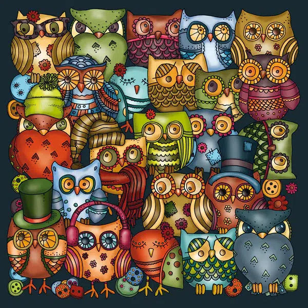 Owls 211 Piece Jigsaw Puzzle with Display Frame Curiosi - for just $29.99! 